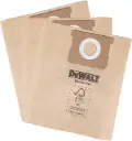 Dewalt | 3 Piezas de Bolsas de Carton para Polvo para Aspiradora de 15 a 30 Litros - DXVA19-4204